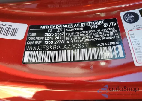 2020 Mercedes-Benz E 63 Amg-S 4Matic from USA, damaged, VIN WDDZF8KB0LA700897